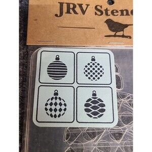 NEW 15mil Reusable JRV Set Of 4 Christmas Ball Stencils 4.5" X 4.5"